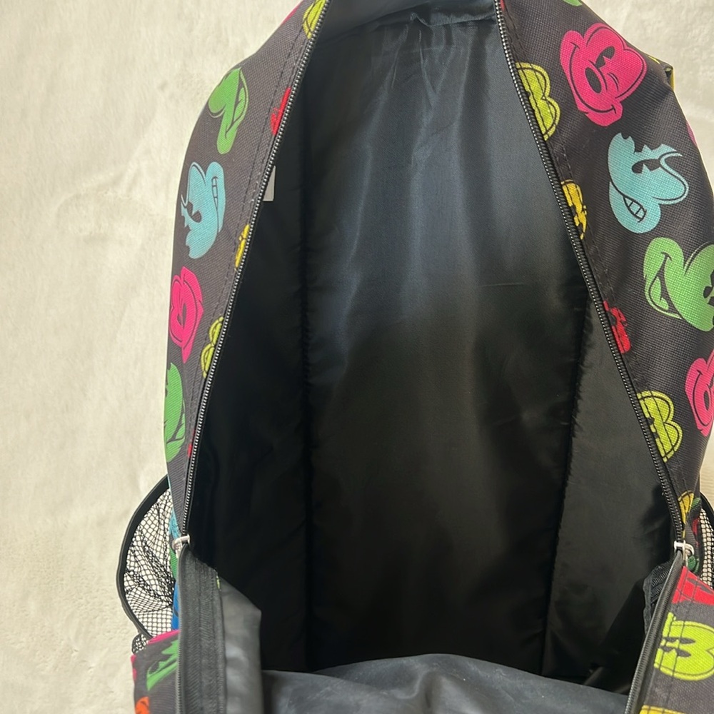 Walt Disney World black backpack w multi color Mickeys - Picture 7 of 10